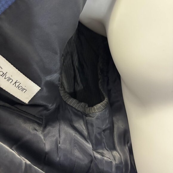 Calvin Klein Blazer Jacket Mens 40R Blue Wool Two Button Sport Coat Preppy - Picture 5 of 16